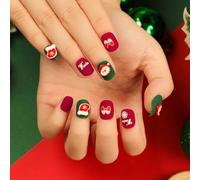 TRENTSNOOK Press On Nails Christmas Collection Long Fake Nails Acrylic Nails For Women Girls Party Nail Art Collection 24PCS(JP2777,Glue type)
