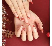 TRENTSNOOK Press On Nails Christmas Collection Long Fake Nails Acrylic Nails For Women Girls Party Nail Art Collection 24PCS(JP1894,Glue type)
