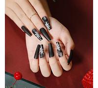 TRENTSNOOK Press On Nails Christmas Collection Long Fake Nails Acrylic Nails For Women Girls Party Nail Art Collection 24PCS(JP1293,Jelly glue)