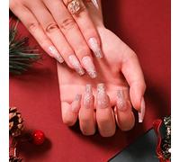 TRENTSNOOK Press On Nails Christmas Collection Long Fake Nails Acrylic Nails For Women Girls Party Nail Art Collection 24PCS(JP1898,Glue type)