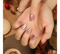 TRENTSNOOK Press On Nails Christmas Collection Long Fake Nails Acrylic Nails For Women Girls Party Nail Art Collection 24PCS(JP2693,Glue type)
