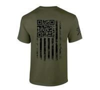 Trenz Shirt Company American Flag 47th President Tshirt American Flag 47th President Dance QR Code Funny Short Sleeve T-Shirt, Military Green, XL