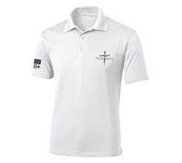 Trenz Shirt Company Mens Christian Polo Embroidered Redeemed Nail Cross Golf Polo, White, XXL