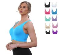 Trenzeo Ladies Padded Seamless Sports Bra - Wireless Comfort Bralette, No Hooks, Sleep Yoga Bra with Removable Pads, Assorted Colors, Multi-Pack (UK, Alpha, M, Regular, Regular, 3, Assorted)