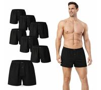 Trenzeo Men’s Boxer Shorts 6-Pack Loose Fit Cotton Underwear For Men with Button Fly - Breathable & Comfortable Men’s Boxers Multipack (UK, Alpha, L, Regular, Regular, Black)