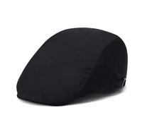 Trenzeo Men’s Tweed Flat Cap - Classic Newsboy Gatsby Hat, Adjustable & Foldable Ivy Cap, Vintage Herringbone Design, Stylish & Comfortable for All Seasons (UK, Alpha, One Size, Black, Pack of 1)