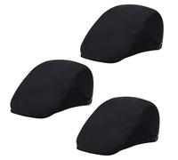 Trenzeo Men’s Tweed Flat Cap - Classic Newsboy Gatsby Hat, Adjustable & Foldable Ivy Cap, Vintage Herringbone Design, Stylish & Comfortable for All Seasons (UK, Alpha, One Size, Black, Pack of 3)