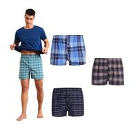 Trenzeo Men’s Woven Cotton Boxer Shorts Soft, Breathable Underwear with Button Fly & Flex Waistband Underpants - Assorted Colors, pack of 4 (UK, Alpha, M, Regular, Regular, 4, Mix Colour)