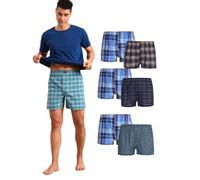 Trenzeo Men’s Woven Cotton Boxer Shorts Soft, Breathable Underwear with Button Fly & Flex Waistband Underpants - Assorted Colors, pack of 3 & 6 (UK, Alpha, XXL, Regular, Regular, 6, Mix Colour)