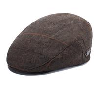 Trenzeo Newsboy Cap, Adjustable Flat Hat, One Size Adjustable & Foldable Ivy Cap,Stylish & Comfortable for All Season (UK, Alpha, One Size, Camel Check, Pack of one)