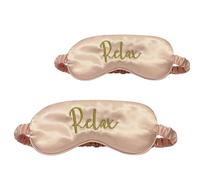 Trenzeo Sleeping Eye Mask for Women & Men with Adjustable Strap 2 Packs - Soft, Breathable Silk Eye Cover Blocks Light for Deep Sleep, Travel & Puffy Eyes Relief Mulberry Silk Sleep Mask