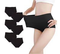Trenzeo Women's High Waist Cotton Briefs Full Coverage Ladies Underwear Knickers, Soft Breathable Mama Brief Underware Comfortable fit, Pack of 3 & 6 (UK, Numeric, 36, 38, Regular, Regular, 6, Black)