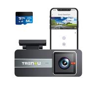 Trenzu Car Dash Cam with 64GB MicroSD | 2K Full HD Recording Front Dashcam, Ultra-Wide 170° View Dashboard Camera, G-Sensor, Night Vision Car Camera Dash Cam, Parking Mode and Emergency Recording