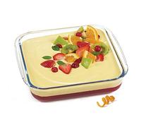 Treo By Milton Square Borosilicate Glass Roasting Dish, 21 x 21 cm, Glass Square Roaster, Oven Baking Dish, Highly Thermal Resistant Freezer Oven, Microwave & Dishwasher Safe- 1700 ml Dish