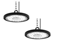treoir 100W LED UFO High Bay Light Industrial Lamp,10000LM UFO LED Workshop Lamp,IP65 Waterproof LED Indoor Spotlight 6500K LED Warehouse Lighting with Cold White for Garage,Factory,Halls(2pcs,100W)
