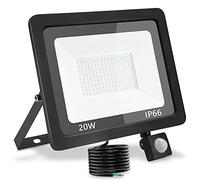treoir 20W Security Lights Outdoor Motion Sensor,2000LM Outdoor Spotlight with PIR,IP66 Waterproof 6000k LED Spotlight for Garden,Garage,Square,Car Park,Construction Site ect (20W,Cold White)