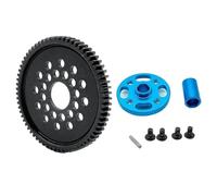 TREPMEUN Metal 63T 64T 66T 68T 71T 54500 Spur Gear and Gear Mount High Speed Gear Set for Tam-iya TT-02 TT02 1/10 RC Car Upgrade Parts(68T)