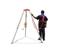 Treppiede di Sollevamento 1200/1800/2600 LibbreTreppiede di Salvataggio con Verricello Autobloccante per Emergenza Vigili del Fuoco Pozzi Profondi e Minerari