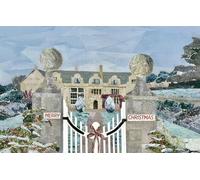 Trerice Manor Christmas Card, 5x7 inch, Premium FSC-Certified Matte Paper, Cornwall Landscape, Eco-Friendly Packaging