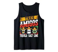 Tres Amigos Tequila Salt Lime Proud Mexican Mom Dad Costume Tank Top