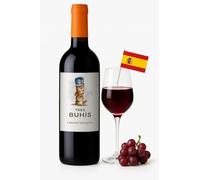 Tres Buhis Cabernet Sauvignon Red Wine - Funky Spanish Red - 750ml Bottle - Bold & Smooth Flavor with Unique Owl Label - Product of Spain