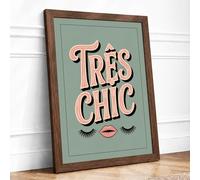 Très Chic Retro Framed Wall Art Print A1 (84.1×59.4cm) Walnut, Wall Decor for Living Room, Bedroom, Office & Home, Ready to Hang, Art Gift