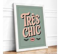 Très Chic Retro Framed Wall Art Print A3 (42×29.7cm) White, Wall Decor for Living Room, Bedroom, Office & Home, Ready to Hang, Art Gift