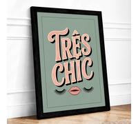 Très Chic Retro Framed Wall Art Print A4 (29.7×21cm) Black, Wall Decor for Living Room, Bedroom, Office & Home, Ready to Hang, Art Gift