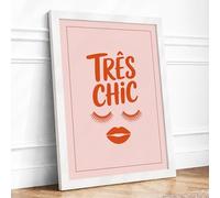 Très Chic Typography Framed Wall Art Print A3 (42×29.7cm) White, Wall Decor for Living Room, Bedroom, Office & Home, Ready to Hang, Art Gift