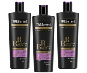 Tresemmé Pro Collection Biotin Repair 7+ Shampoo 400ml (Pack of 3)