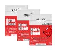 Trèsible Blood Nutrient Blend | Nutra Blood 84 Tablets | Optimal Energy & Blood Health | Iron, Vitamin C, Copper | Vegetarian, Gluten Free, Halal | Pack of 3 (28 Tabs Per Pack) (3)