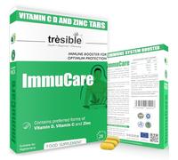Tresible High Strength Vitamin C and Zinc Tablets for Immune Support (1-Month Supply) - Unflavoured Vitamin D, Zinc and Vitamin C Tablets to Support Bone and Muscle Health - Easy to Swallow Veg Tabs