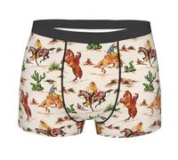 TRESILA Cowboy Ride Horse/Boxer Shorts Mens, Breathable, Comfort Fit Boxer Trunks, Stretch Boxer Briefs, Soft Fabric Mens Everyday Underwear Trunks