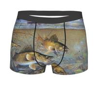 TRESILA Fishing Lake Fishermen/Boxer Shorts Mens, Breathable, Comfort Fit Boxer Trunks, Stretch Boxer Briefs, Soft Fabric Mens Everyday Underwear Trunks