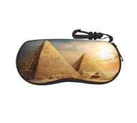 TRESILA Glasses Case Sunglasses Case Soft Neoprene Zipper Eyeglass Pouch Box Portable Travel Spectacle Bag For Men Women Work - Egyptian Pyramid In Desert