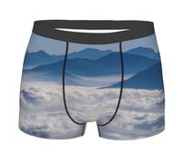 TRESILA Landscape With Mountains And Clouds/Boxer Shorts Mens, Breathable, Comfort Fit Boxer Trunks, Stretch Boxer Briefs, Soft Fabric Mens Everyday Underwear Trunks