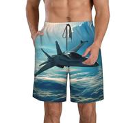Tresila Men's Swim Shorts & Ttrunks | Aircraft Fighter Jets | Mens Bbeach Shorts, Summer Board Shorts, Quick Dry, Fashion, Casual
