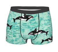 TRESILA Pacific Ocean Whale/Boxer Shorts Mens, Breathable, Comfort Fit Boxer Trunks, Stretch Boxer Briefs, Soft Fabric Mens Everyday Underwear Trunks