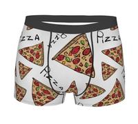 TRESILA Pizza Pattern/Boxer Shorts Mens, Breathable, Comfort Fit Boxer Trunks, Stretch Boxer Briefs, Soft Fabric Mens Everyday Underwear Trunks
