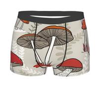 TRESILA Red Mushrooms/Boxer Shorts Mens, Breathable, Comfort Fit Boxer Trunks, Stretch Boxer Briefs, Soft Fabric Mens Everyday Underwear Trunks