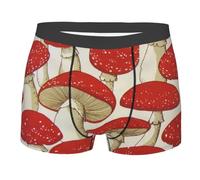 TRESILA Red White Mushroom/Boxer Shorts Mens, Breathable, Comfort Fit Boxer Trunks, Stretch Boxer Briefs, Soft Fabric Mens Everyday Underwear Trunks