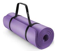 TRESKO Yoga Mat, Eco-Friendly NBR, Non-Slip Fitness Exercise Mat with Carry Strap for Yoga, Pilates and Gymnastics (Purple, 190 x 100 x 1,5 cm)