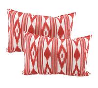 TRESMESTRES Cushion Covers for Garden Sofa, Living Room and Terrace Mediterranean Ikat Large and Small Sofa Cushion Covers Cushion Cover 50x70 cm Set of 2, Red