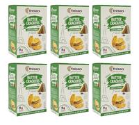 TRESORS GOURMANDS Authentic French Waffle Butter Crackers Snack, Comte & Pepper Flavor, More Than 30% Cheese, Natural Ingredients, Pack of 6 x 60g Boxes