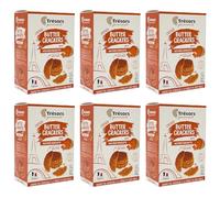 TRESORS GOURMANDS Authentic French Waffle Butter Crackers Snack, Mimolette Cheese Flavor, More Than 40% Cheese, Natural Ingredients, Pack of 6 x 60g Boxes