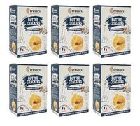 TRESORS GOURMANDS Authentic French Waffle Butter Crackers Snack, Roquefort Cheese & Honey Flavor with 30% Cheese, Natural Ingredients, Pack of 6 x 60g Boxes