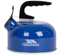 Trespass 1 Litre Whistling Kettle Boil - Enamel Coated Travel Kettle, Lightweight 145g Kettle for Camping, Aluminium Body with Removable Plastic Handle