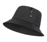 Trespass Adults Bucket Hat Black Inner Check Detail Waxy