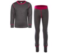 (3-4 Years, Dark Grey Cassis) Trespass Bamba Kids Thermal Base Layer Set