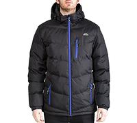 Trespass Blustery, Black, XS, Warm Padded Waterproof Winter Jacket with Removable Hood for Men, X-Small, Black